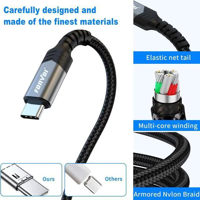 Alt view image 4 of 6 - USB to USB C Cable[2park 4FT] USB Type C Fast Chargr Cable 3.1A Braided USB A to Type-C Charger Cable for iPad iphone15  Galaxy Note Pixel One Plus etc