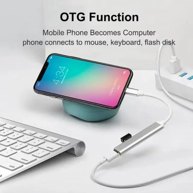 Alt view image 6 of 7 - USB-C to USB Hub | 4 Port USB Hub Splitter | Portable USB Adapter Multiport Expander | High-Speed Data Transfer | USB C to USB Hub 4 Ports | USB Type C Docking Station