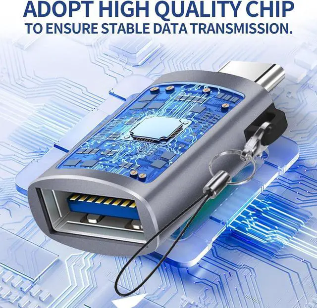 Alt view image 7 of 7 - USB C to USB Adapter USB C Male to USB 3.0 Female Adapter (3-Pack) Type C Thunderbo lt 4 OTG Converter for iPhone 15 Max  MacBook iPad  Galaxy S24 S23  XPS and More Type C Devices