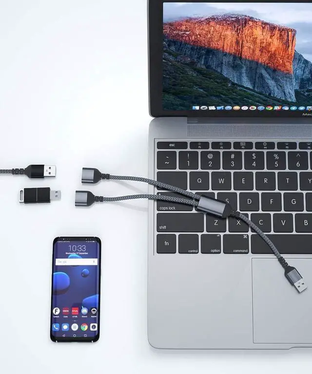 Alt view image 7 of 7 - USB Splitter 1 in 2 Out 1FT USB Y Cable Double USB Adapter USB Male to Two Female Extension Cord Dual Port Extender Hub Data Power Charger Split for TV PC Laptop MacBook Keyboard PS4 PS5