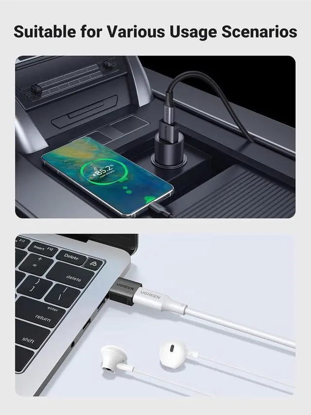 Alt view image 7 of 7 - 10Gbps USB to USB C Adapter 2Pack USB C Female to USB 3.0 Male Adapter Type Charger Connector for iPhone 16 15 14 13 AirPods iPad Air Mini 6 7 CarPlay Black