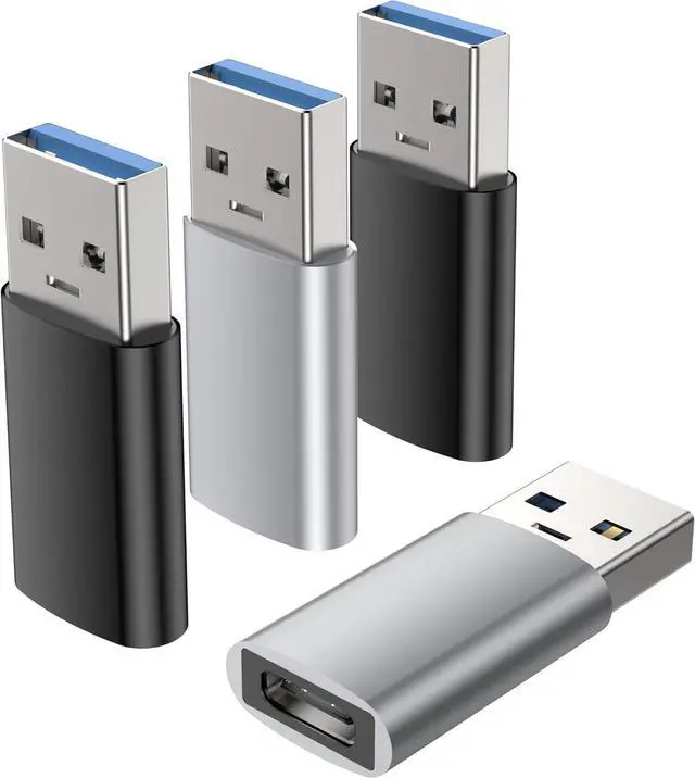 Main image of USB C to USB Adapter (4 Pack) USB C Female to USB Male 3.0 USB Type C Adapter Compatible with iPhone 15/14/13/12 iPad Pro/Mini/air  Galaxy S21 S22 Plus/Ultra MacBook/Laptop/Desktop