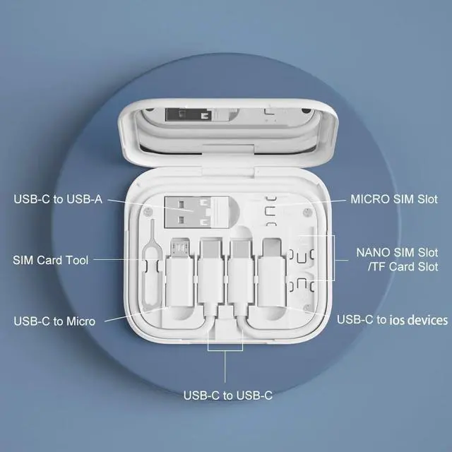 Alt view image 4 of 6 - USB-C to USB Adapter USB C to Lighting Cable Box Contains Makeup Mirror/USB C Cable/Micro USB to USB C/USB A to USB C Cell Phone OTG Adapters for iPhone 14/15 Google Pixel  Galaxy