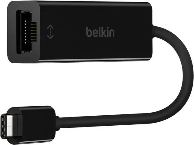 Main image of USB-C to Ethernet Adapter Gigabit Ethernet Port Compatible w/ USB-C Devices USB-C to Ethernet Cable for MacBook Pro &  XPS 13 Laptops Ethernet USB-C Hub Ethernet USB-C Adapter - Black