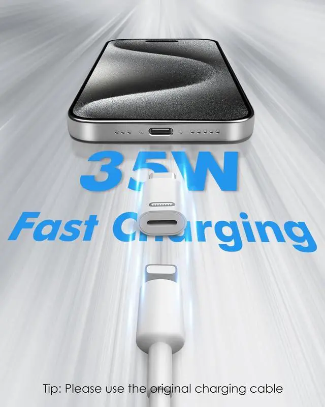 Alt view image 4 of 7 - Lightning Female to USB C Male Adapter 2Pack USB-C to Lightning Adapter for iPhone 15/16 Pro/16 Pro Max/Plus Galaxy S24 iPad Pro/Air for Fast Charging/Data Transfer Not for Audio/OTG White PD