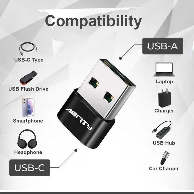 Alt view image 3 of 5 - USB C to USB [2-Pack] Adapters for USB USB C Charger Plug USB Plug USB C to USB A Type C Plug Adaptor for OTG Laptop SD Card Reader Headphones Socket Wall Power Port Apple iPhone  Charger Cable