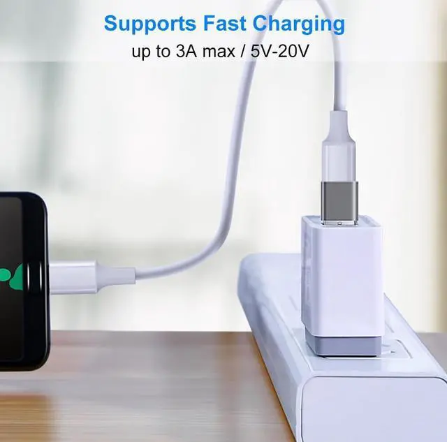 Alt view image 4 of 7 - USB to USB C Adapter USB C Female to USB 3.1 Male Adapter USB Type C to USB A Adapter Compatible with iPhone 11 12 13 14 Pro Max  Galaxy S22 S21 S20 MacBook PC Laptop (Grey)