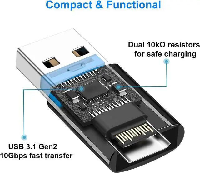 Alt view image 6 of 7 - USB to USB C Adapter USB C Female to USB 3.1 Male Adapter USB Type C to USB A Adapter Compatible with iPhone 11 12 13 14 Pro Max  Galaxy S22 S21 S20 MacBook PC Laptop (Grey)