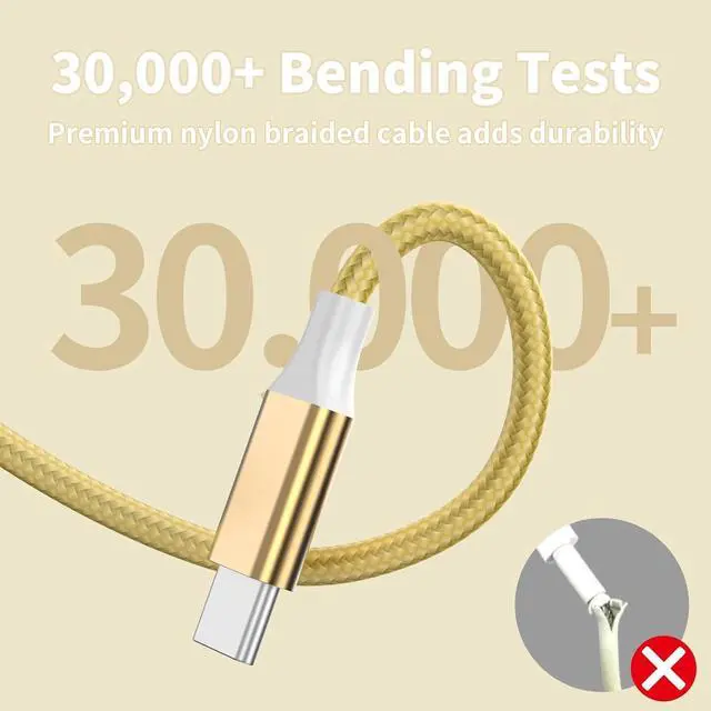 Alt view image 5 of 7 - USB C Cable 6Pack USB to USB C Cable Type C Charger Fast Charging Cable Nylon Braided Android Charger for iPhone 16 15 Charger  Galaxy  Google Pixel Sony Switch3/3/3/6/6/10Ft