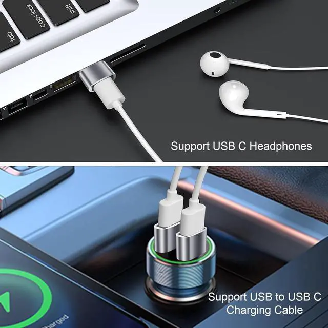 Alt view image 4 of 7 - USB C to USB Adapter 10 Pack USB C Female to USB Male Adapter USBC to USB Adapter USB to C Adapter USB to Type C Adapter USBA to USBC Adapter for iPhone 15/14/13 iPad Pro AirPods Grey