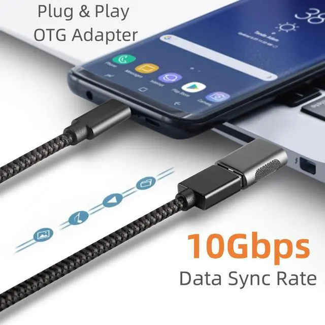 Alt view image 3 of 7 - USB A to USB C and USB C to USB A OTG Adapter Gray 10Gbps Data Sync Zinc Alloy Type A/C Male to USB 3.2 Type C/A Female Converter for Charger USB C Cable PC Laptop Flash Drive ADT-ACG2