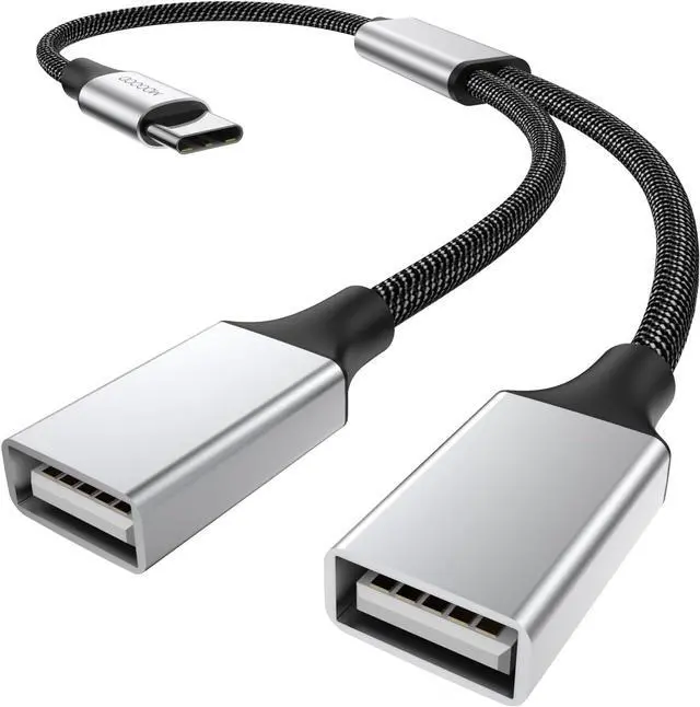 Main image of USB C to Dual USB Female Adapter Type C to Dual USB Splitter USB c to Double USB 2.0 Adapter Double USB 2.0 OTG Splitter Cord Converter for MacBook Pro Google Pixel Galaxy S9 / S8 / Note 8