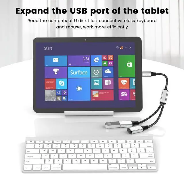 Alt view image 5 of 6 - USB C to Dual USB Female Adapter Type C to Dual USB Splitter USB c to Double USB 2.0 Adapter Double USB 2.0 OTG Splitter Cord Converter for MacBook Pro Google Pixel Galaxy S9 / S8 / Note 8