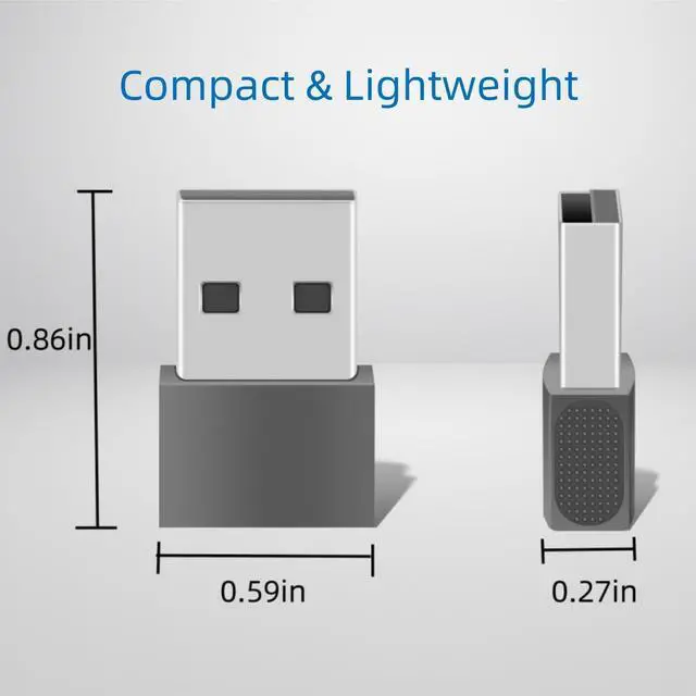 Alt view image 6 of 6 - Pack of 2 USB A to USB C OTG Adapter Gray 480Mbps Data Sync Zinc Alloy Type A Male to USB 2.0 Type C Female Converter for Charger USB C Cable PC Laptop Flash Drive ADT-AAG2