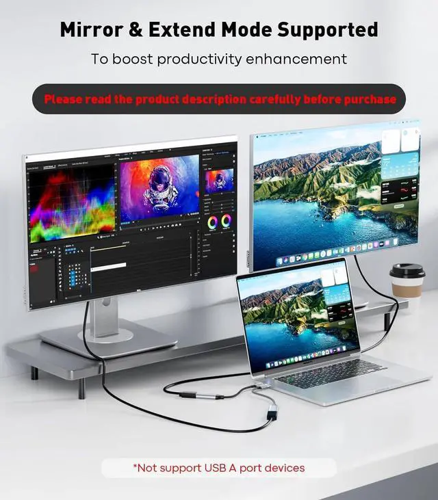 Alt view image 6 of 7 - USB C to HDMI Adapter [4K@60Hz] High-Speed USB Type-C 3.1 to HDMI 2.0 Female Converter [Thunderbolt 3/4 Compatible] for iPhone 15 Series MacBook Pro/Air iPad Galaxy S8-S23 Other USBC Laptop