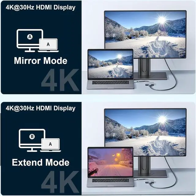 Alt view image 3 of 7 - USB C to HDMI Adapter USB C Digital AV Multiport Adapter USB Type C Converter to 4K HDMI USB 3.0 100W PD for MacBook Pro/Air iPad Pro  Chromebook HP  etc