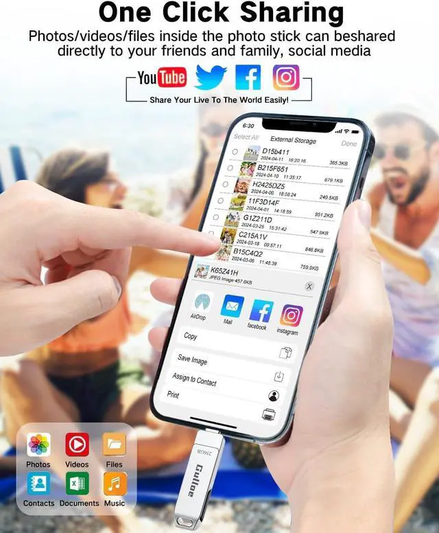 Alt view image 7 of 7 - 256GB USB Flash Drive Intended for iPhone with OTG USB C Adapter for iPhone 15 Memory Stick Storage for Photos and Videos Backup Compatible with iPhone iPad Android PC (Metal Silver)
