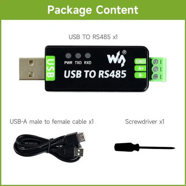 Alt view image 2 of 7 - Waveshare USB to RS485 Converter with Protection Circuits Compatible with TVs