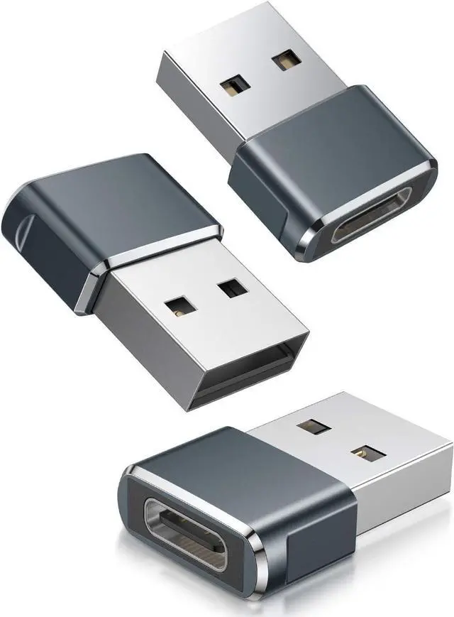 Main image of USB to USB C Adapter iPhone 16 15 Pro Max Charger Adapter 3 Pack USBC Female to USB A Male Type C OTG Converter for  Watch iWatch 10 9 8 SE AirPods iPad Mini Air  Galaxy S25 S24