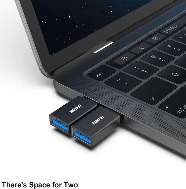 Alt view image 2 of 7 - 5 Pack USB C to USB 3.0 Adapter USB C to A Male to Female Adapter Compatible with iPhone 15 Pro/Max MacBook Pro/Air 2023 iPad Pro iMac S23 XPS 17 Surface Book 3 and More - Black