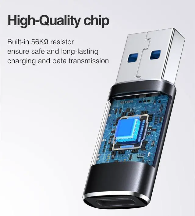 Alt view image 2 of 7 - [10Gbps] USB C Female to USB Male Adapter USB 3.1 A to USB C Adapter SuperSpeed Data Sync Compatible with iPhone 16/ iPhone 15 Plus Pro Max Type-C Earphone Laptop Charger Quest Link- Black