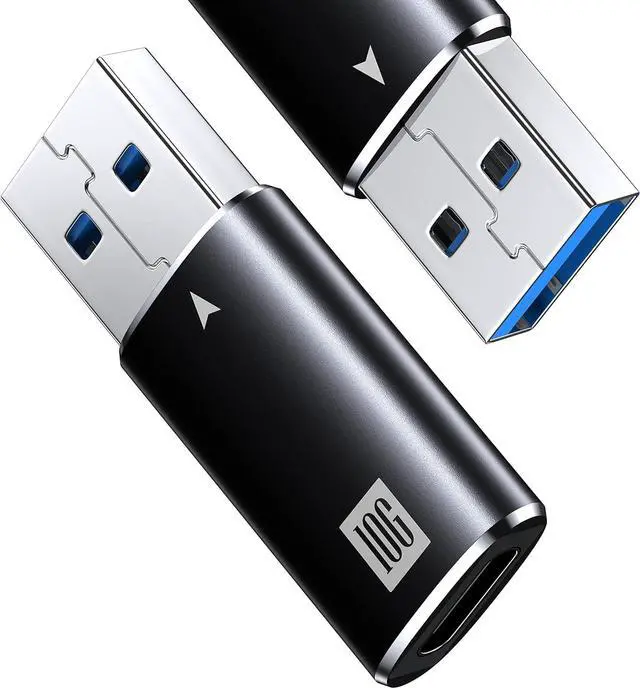 Main image of [10Gbps] USB C Female to USB Male Adapter USB 3.1 A to USB C Adapter SuperSpeed Data Sync Compatible with iPhone 16/ iPhone 15 Plus Pro Max Type-C Earphone Laptop Charger Quest Link- Black