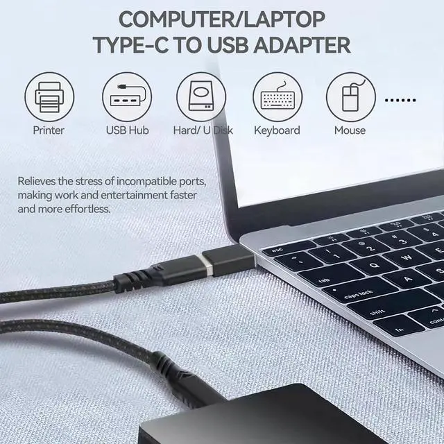 Alt view image 3 of 7 - USB C to USB Adapter 4 Pack Type C Male to USB 3.0 Female OTG Converter Thunderbolt 4/3 to USB Adapter for iPhone 15 Pro Max Plus MacBook Pro Air  Galaxy iPad (Black)