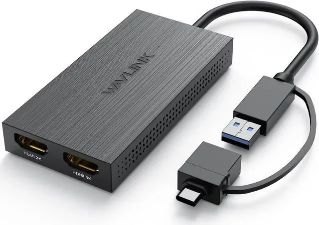 Main image of USB 3.0 or USB C to HDMI Adapter for Dual Monitors Dual 1080p@60Hz Universal Video Graphics USB to Dual HDMI Adapter for USB 3.0 or USB-C Thunderbolt 3/4 USB 4 Windows Mac OS