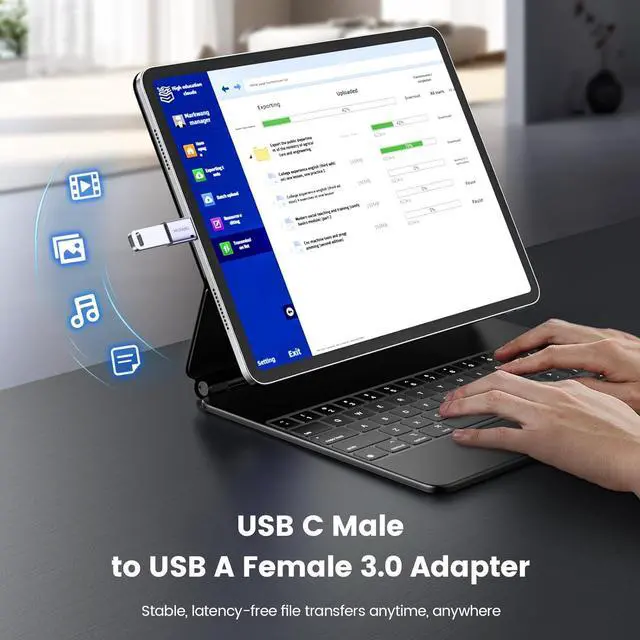 Alt view image 4 of 6 - USB C to USB Adapter 4 Pack USBC Male to USB 3.0 Female MacBook Pro Air Adapter Type C Thunderbolt 3 OTG Converter for MacBook Chromebook Surface  Galaxy S24 S23 iPhone 15 16