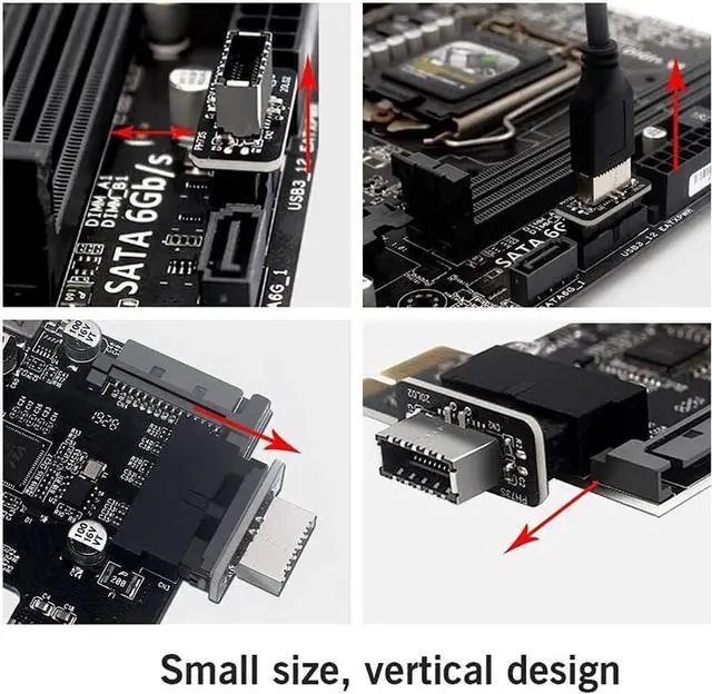 Alt view image 6 of 6 - USB Front Panel Adapter USB 3.0 Front 19PIN to 3.1 Type C Front Panel Header Type E Adapter 20 to 19 Pin Expansion Card