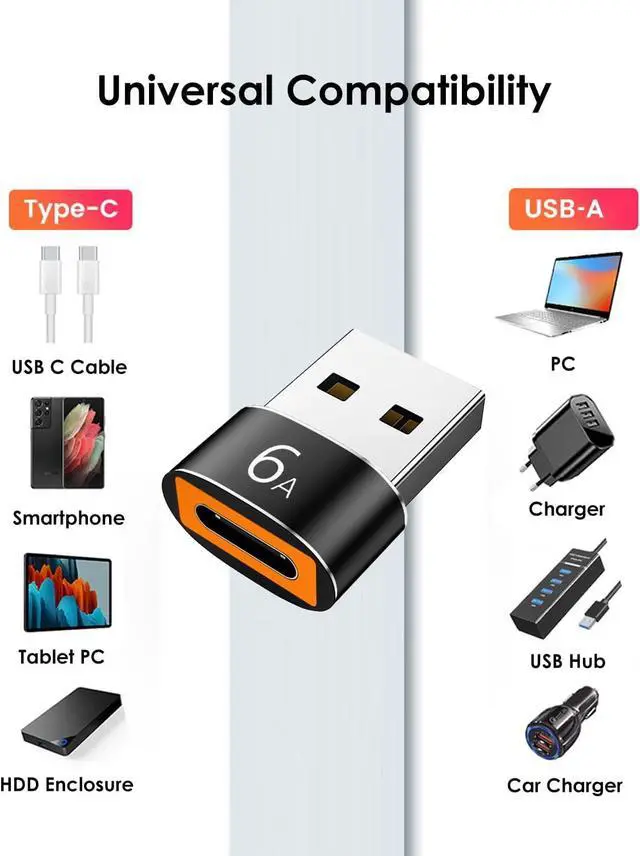 Alt view image 2 of 7 - USB to USB C Adapter 4 Pack USB C Female to USB A Male Adapter Type C to USB A Charger Cable Converter Compatible with iPhone 15 14 13 12 Pro Apple Watch Airpods  Galaxy S23 S22 S21