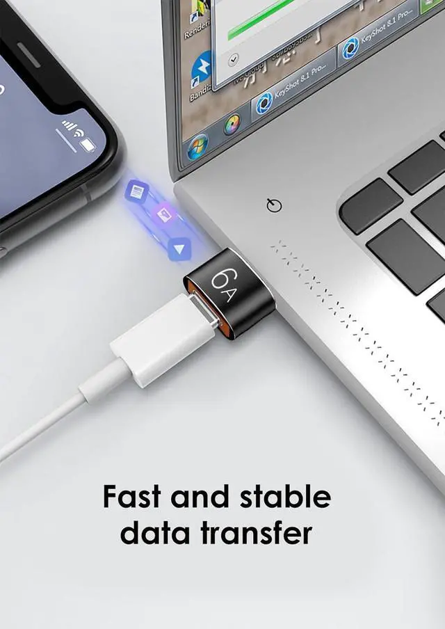 Alt view image 4 of 7 - USB to USB C Adapter 4 Pack USB C Female to USB A Male Adapter Type C to USB A Charger Cable Converter Compatible with iPhone 15 14 13 12 Pro Apple Watch Airpods  Galaxy S23 S22 S21