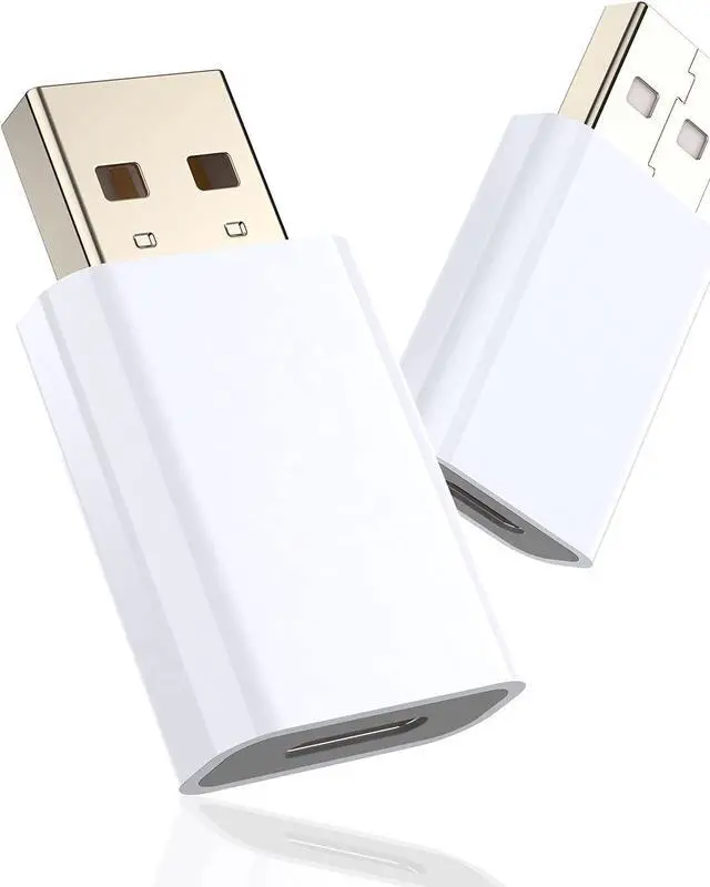 Main image of USB Type C Female to USB Type A Male Adapter USB C TO USB Charger Cable Adapter Compatible with MagSafe Wirless Charger/iPhone 12 11 Mini Pro Max/iPad Pro/MacBook/Pixel 2 3 4 5l (White 2Pack)