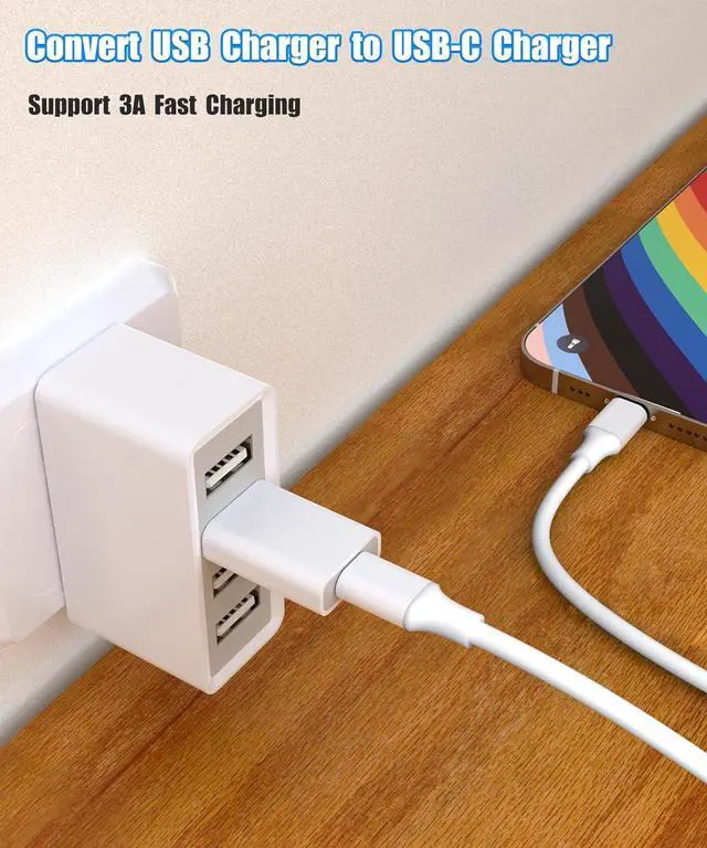 Alt view image 4 of 7 - USB to USB C Adapter for Car USB Port Support CarPlay USB Wall Plug USB Type-C Female to USB-A Male Adapter Work with Apple Watch iPhone 16 15 14 13 12 Pro Max Mini SE iPad Galaxy Pixel 9 8 7 6