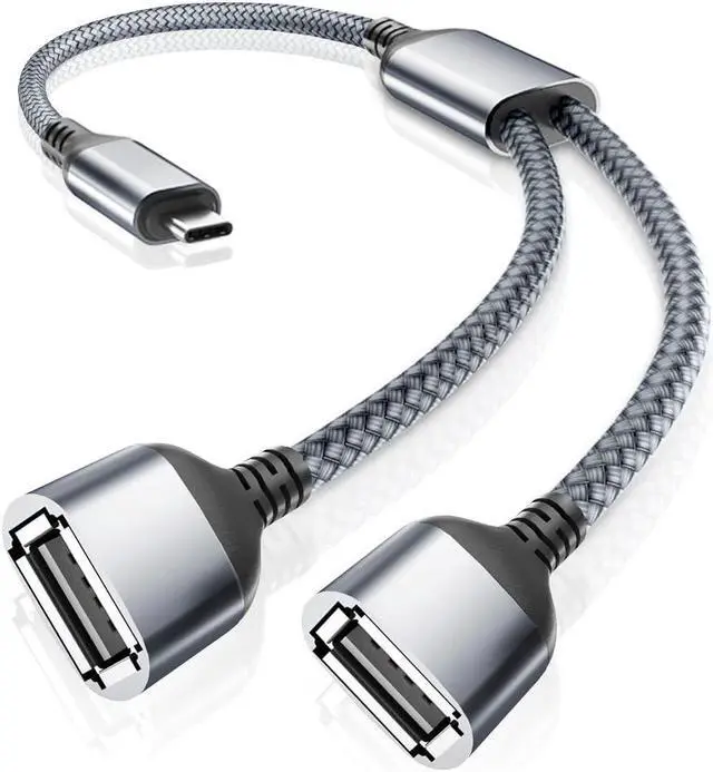 Main image of USB C Male to Dual USB Female Cable Adapter 1FT Thunderbolt 3 to Double Type A 2.0 OTG Splitter Cord Converter Multiple Hub for iPhone 16 15 MacBook Pro iPad Air 5 Mini 6  Surface GO Tab S10