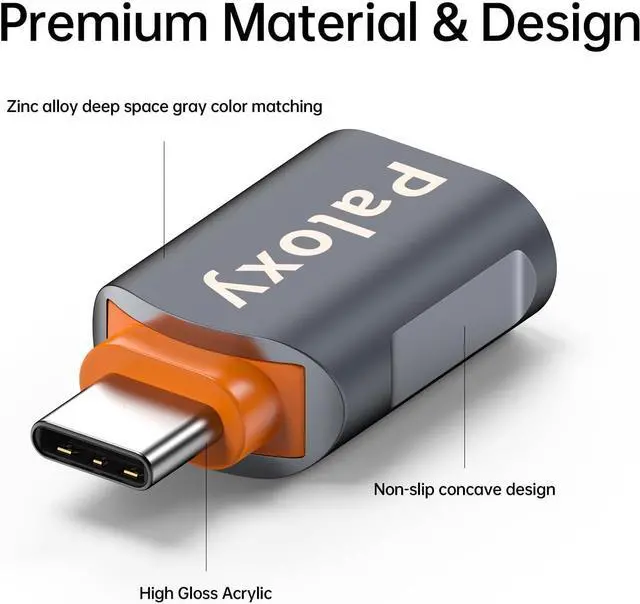 Alt view image 7 of 7 - USB C Adapter High-Speed Data Transfer USB-C to USB 3.0 Female Adapter for MacBook Pro 2020 for iPad Pro 2020 for  Notebook 9 for  XPS and More Type C Devices (2)