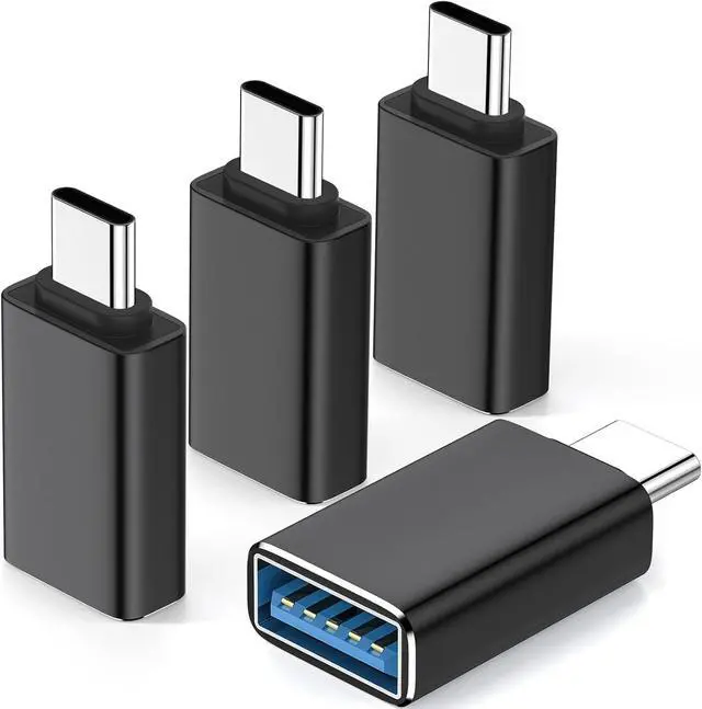Main image of USB C to USB Adapter 4 Pack [Side-by-Side Use] USB Type C Male to USB 3.0 Female OTG Converter Thunderbolt 4/3 to USB Adapter for iPhone 15 Pro Max Plus MacBook Pro Air  Galaxy iPad Black