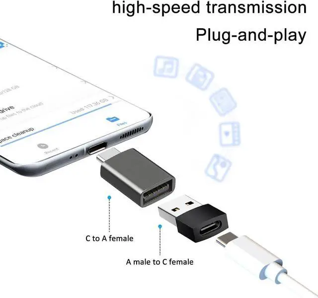 Alt view image 4 of 7 - USB C to USB+USB A to USB C Adapter MixPack 4pcs USB C to USB Adapter High-Speed Data Transfer USB-C Male to USB 3.0 Female Adapter for USB &Type C Port Series Smarts&Devices.