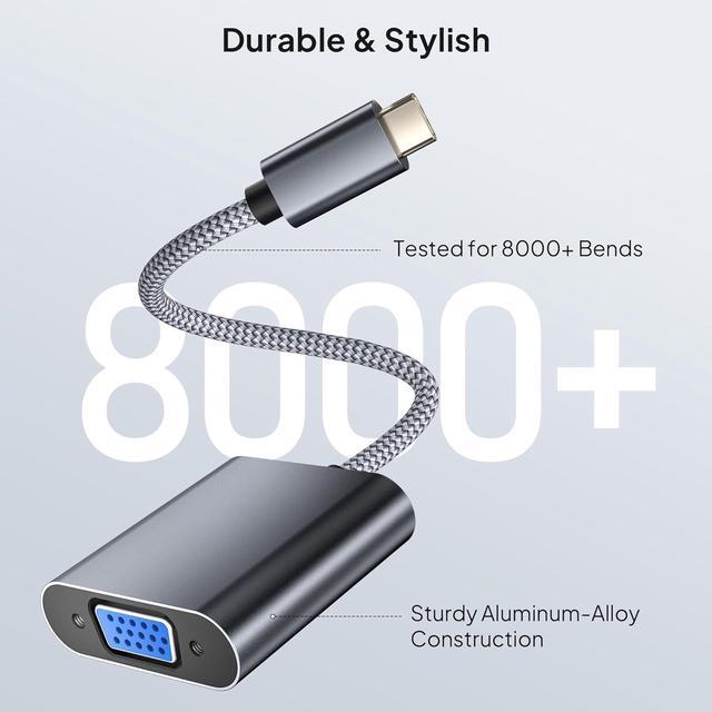 Alt view image 4 of 7 - USB C to VGA Adapter for Macbook Pro/Monitor Type-C (Thunderbolt 3/4) to VGA (15 Pin)Video Cable Converter for Chromebook Apple iPhone 16 15 Max Plus Mac Air iPad iMac  XPS Surface Book HP