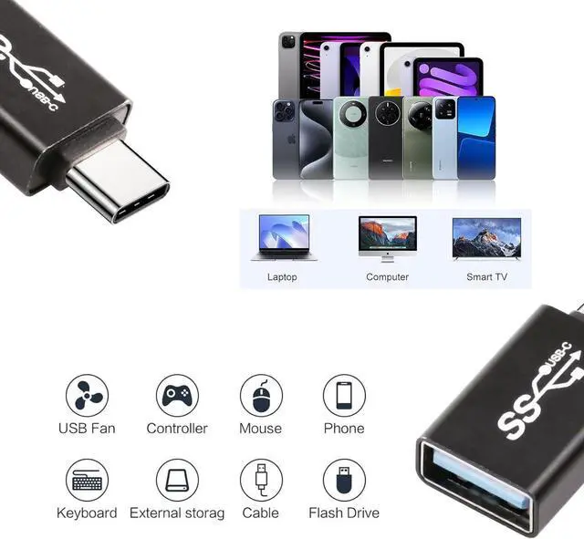 Alt view image 2 of 6 - ?????????? ???????????????? Usb3.1 to USB C Adapter.USB Type C Male to USB 3.1 Female OTG Converter.Usbc to USB Adapter for iPhone 15 Pro Max Plus MacBook Pro Air  Galaxy ipad