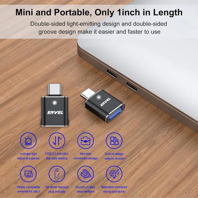 Alt view image 4 of 7 - USB to USB C Adapter USB3 5Gbps High Speed Data Transfer OTG Converter Thunderbolt3 4 Compatible with  iWatch iPhone 15 16 Pro Max iPad Air 4 5 Mini 6