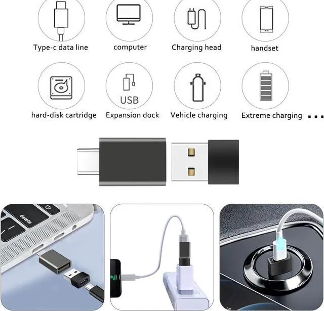 Alt view image 5 of 7 - USB C to USB+USB A to USB C Adapter MixPack 4pcs USB C to USB Adapter High-Speed Data Transfer USB-C Male to USB 3.0 Female Adapter for USB &Type C Port Series Smarts&Devices.