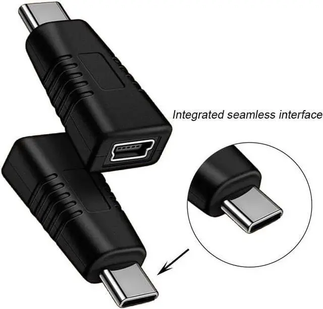 Alt view image 4 of 4 - USB C Male to Mini USB Female Adapter [2 Pack] Suitable for in Car Dashcam Camera Etc