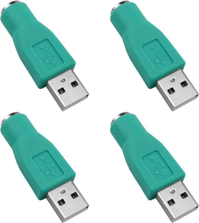 Main image of USB to PS2 Adapter PS/2 Female to USB Male Converter Adapter Green for Mouse and Keyboard 4PCS