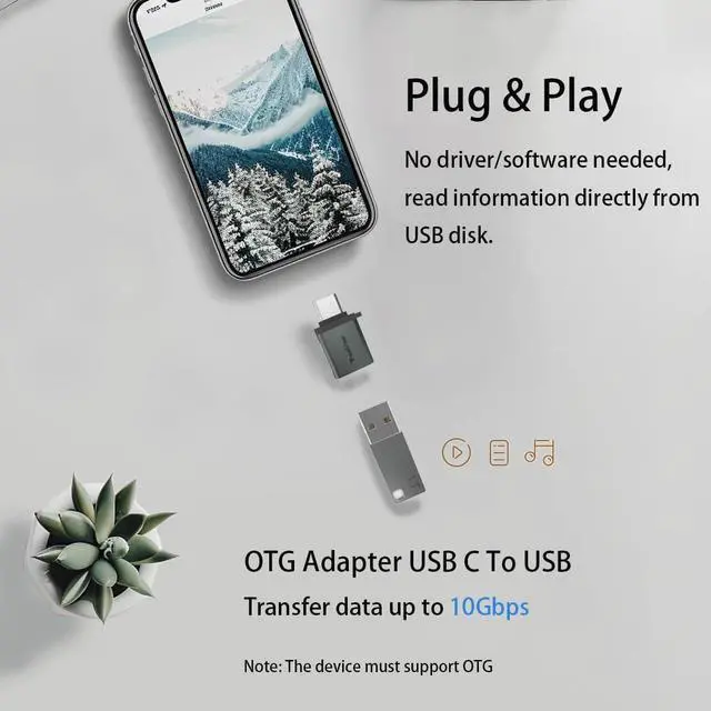 Alt view image 2 of 6 - USB C to USB Adapter (2 Pack) USB C Male to USB 3.0 Female Adapter Type C to USB A OTG Converter for iPhone 15 MacBook Pro Air iPad Pro Samsung Notebook Dell XPS and More Type C Devices