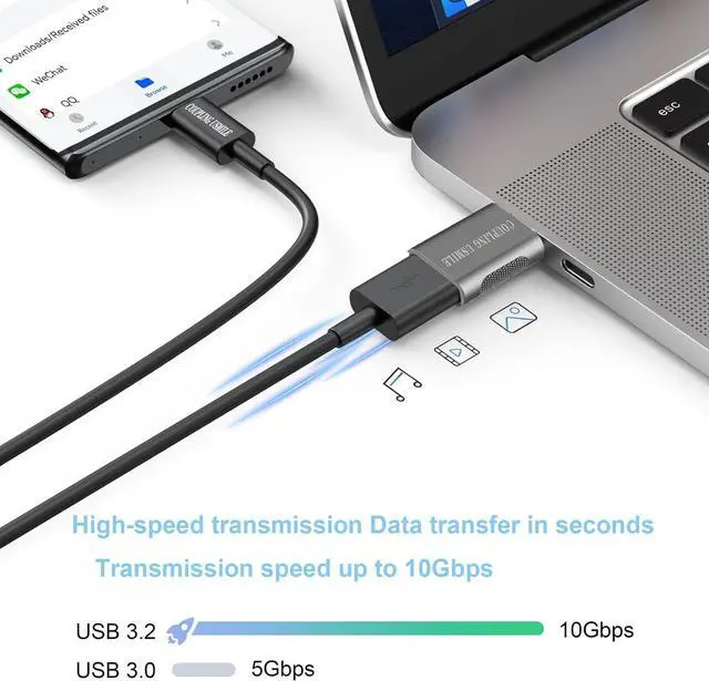 Alt view image 5 of 7 - USB C to USB Adapter [4 Pack] USB C to A Adapter | Type C to USB|10Gbps High-Speed | USB OTG Convert | Compatible with MacBook Pro/Air iPhone 15 Laptops Tablets