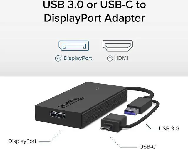 Alt view image 2 of 7 - USB to DisplayPort Adapter. Connect one or More to Any Mac or Windows System to add Extra displays up to 1920x1080 60hz. USB C and A