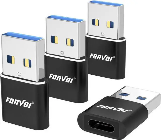 Main image of USB to USB C Adapter 4 Pack USB C Female to A Male Charger Type C Compatible with Apple MagSafe iPhone 11 12 13 14 Pro Max  Galaxy S23 S22