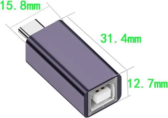 Alt view image 5 of 6 - 2 Pack USB C to USB B Adapter Type C to MIDI Convert Connector Type C Male to USB B Female Printer Adapter for Eectric Piano DAC Synthesizer DJ Controller Keyboard Printer (Straight)