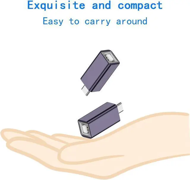 Alt view image 6 of 6 - 2 Pack USB C to USB B Adapter Type C to MIDI Convert Connector Type C Male to USB B Female Printer Adapter for Eectric Piano DAC Synthesizer DJ Controller Keyboard Printer (Straight)